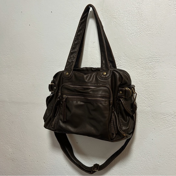 VINTAGE Elegant Brown Leather Tote Bag - Picture 5 of 8